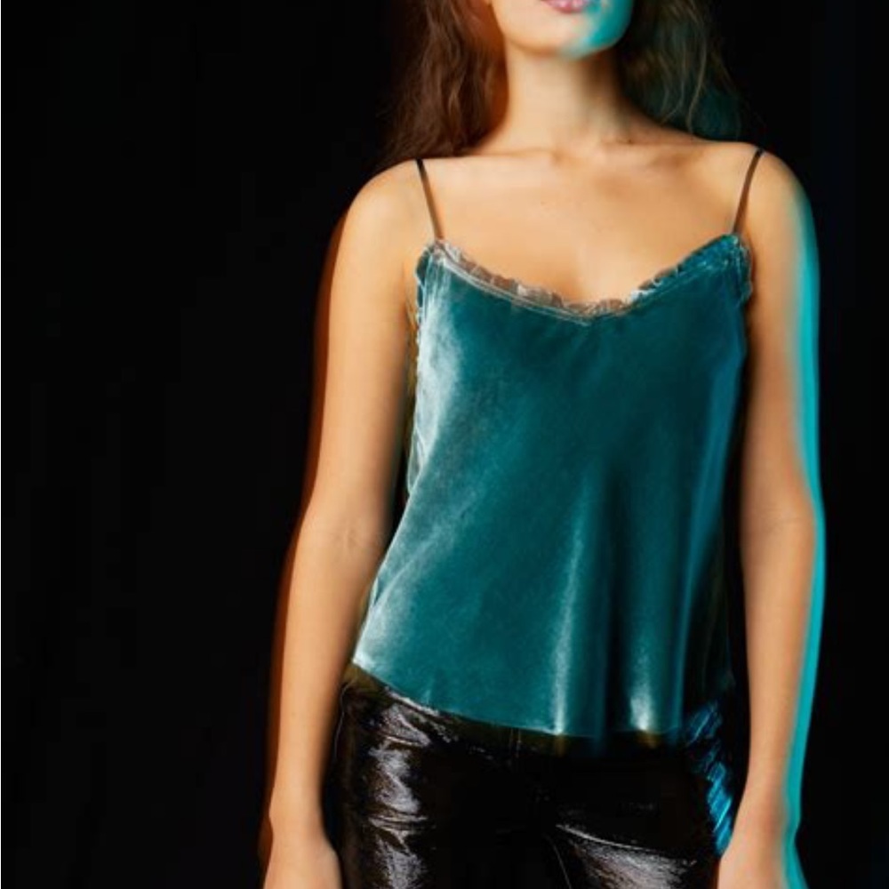 Aritzia Wilfred Ruffle Velvet Camisole